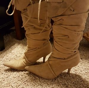 Buff knee high boots